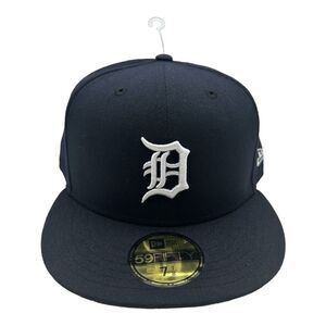 New Era 59Fifty Detroit Tigers Hat Cap 7 7/8 Navy Blue White Fitted MLB Baseball